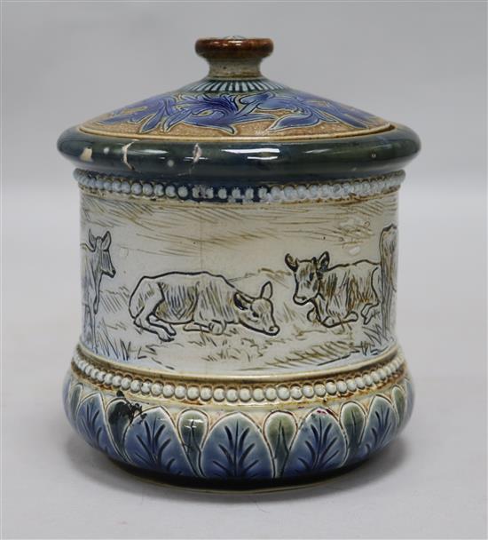 A Doulton Hannah Marlow tobacco jar